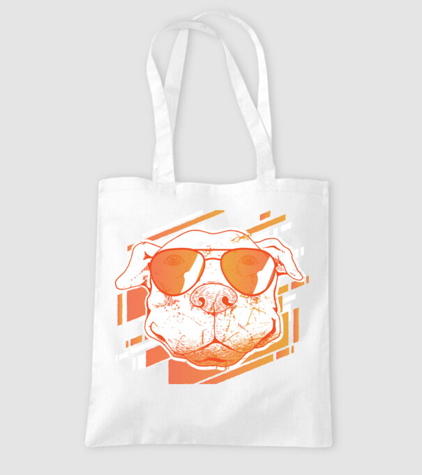 Pitbull Cool în ochelari de soare model alb pe tricou