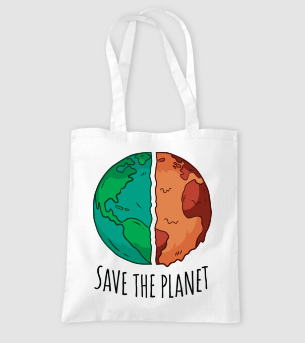 Salvați planeta model alb pe tricou