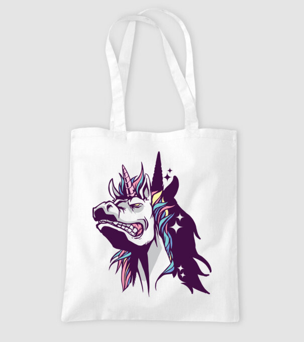 Unicorn supărat model alb pe tricou