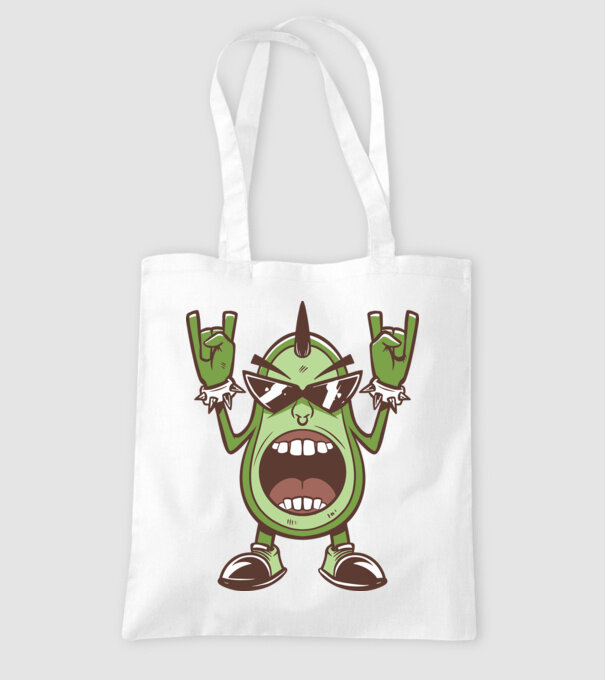 Avocado Metal model alb pe tricou