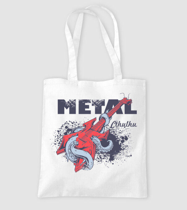 Metal Cthulhu model alb pe tricou