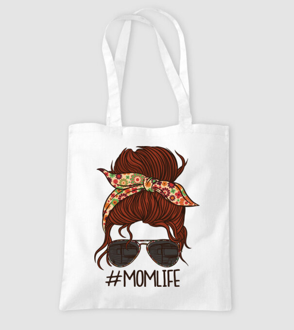 Momlife Hashtag model alb pe tricou