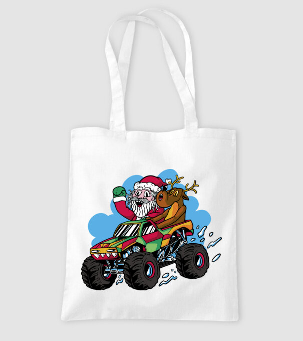 Monster Truck Moș Crăciun model alb pe tricou