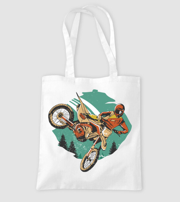 Motociclist motocros model alb pe tricou