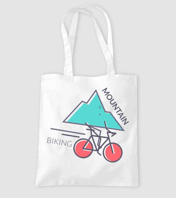 Mountain Biking model alb pe tricou