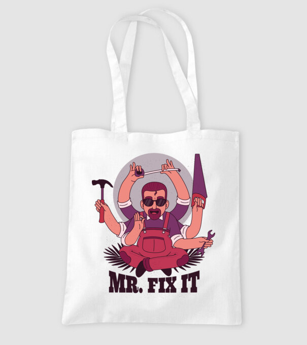 Dl. Fix It - om priceput la toate model alb pe tricou