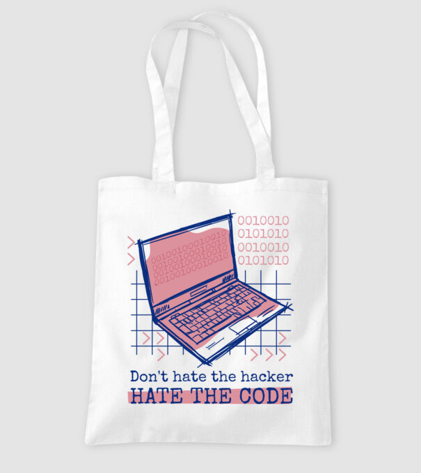 Nu urî hackerul, urăște codul model alb pe tricou