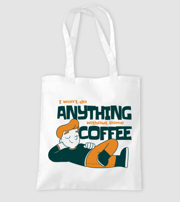 Nu pot fac nimic fără cafea model alb pe tricou