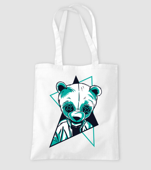 Panda Neon model alb pe tricou