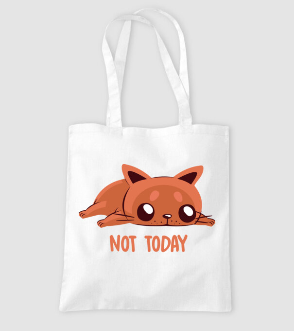 Not today pisică model alb pe tricou