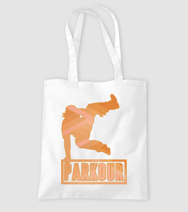 Tricou Parkour cu inscripție model alb pe tricou