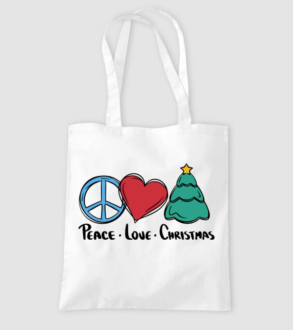 Peace Love Crăciun model alb pe tricou