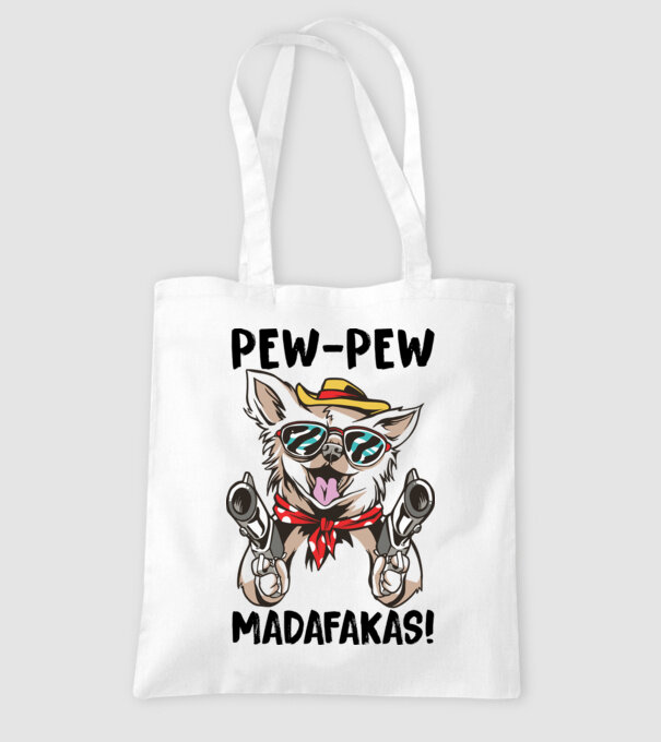 Pew Pew Pew Madafakas Chivava alb model alb pe tricou