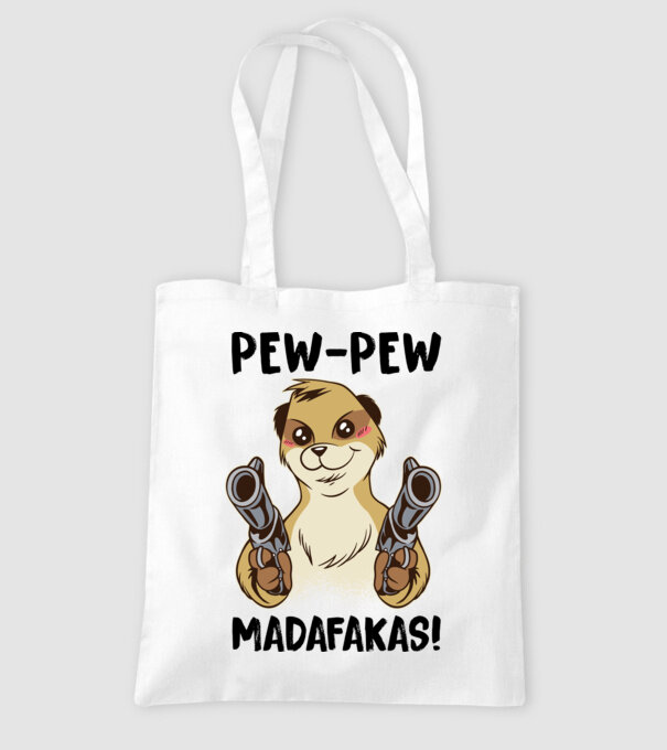 Pew Pew Pew Madafakas Suricată alb model alb pe tricou