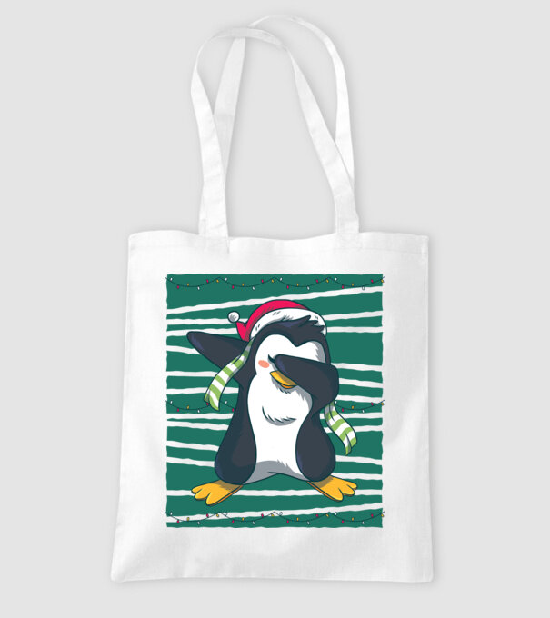 Pinguin DAB Crăciun model alb pe tricou