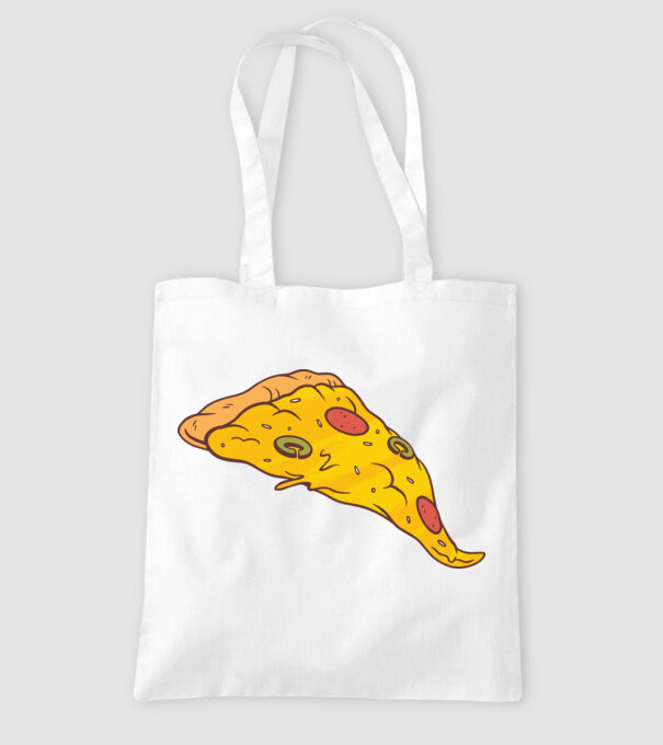 Felie de pizza Cuplu model alb pe tricou