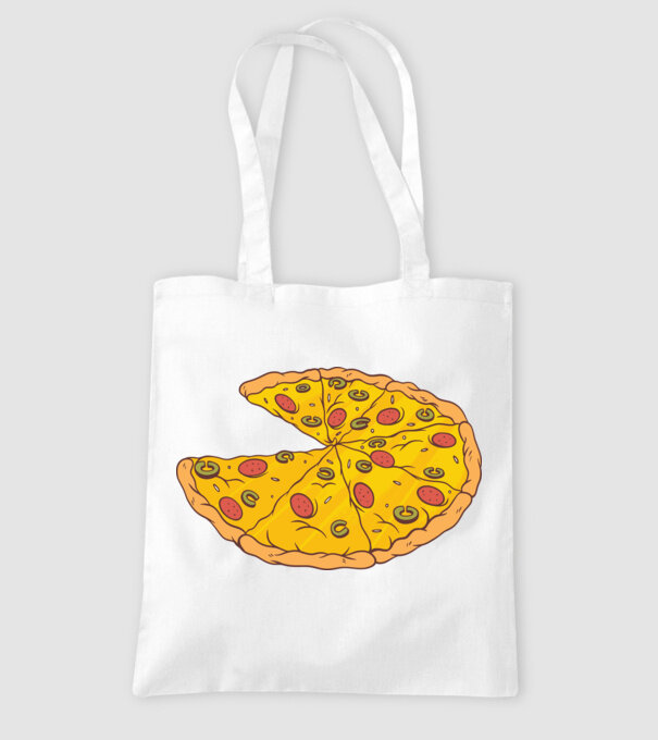 Felii de pizza Cuplu model alb pe tricou