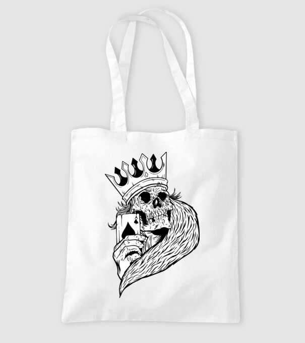 Craniu Poker model alb pe tricou