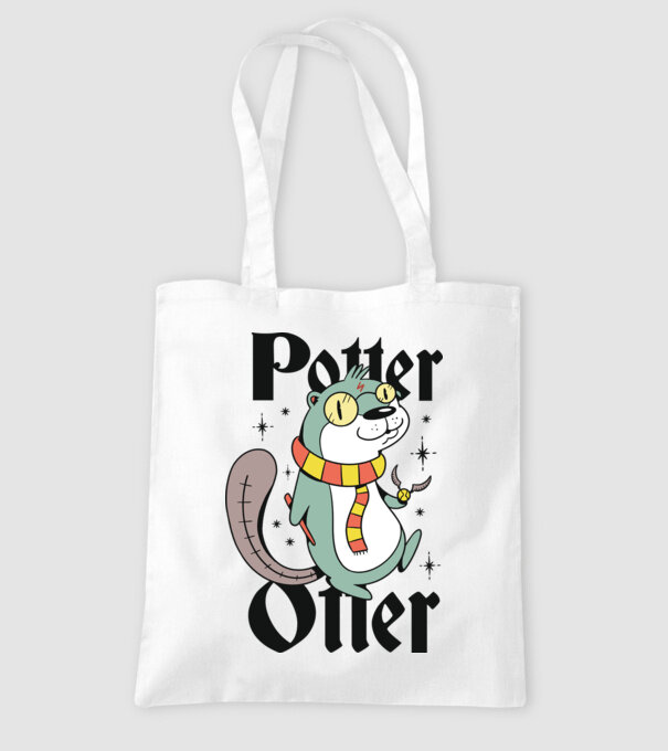 Potter Otter Vidra model alb pe tricou