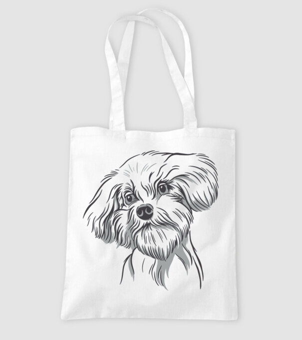 Câine Pudel model alb pe tricou