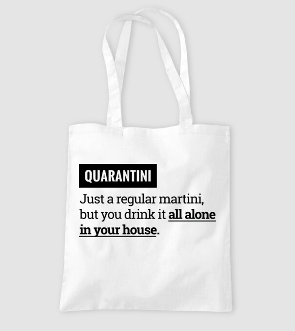 Quarantini - Martini model alb pe tricou