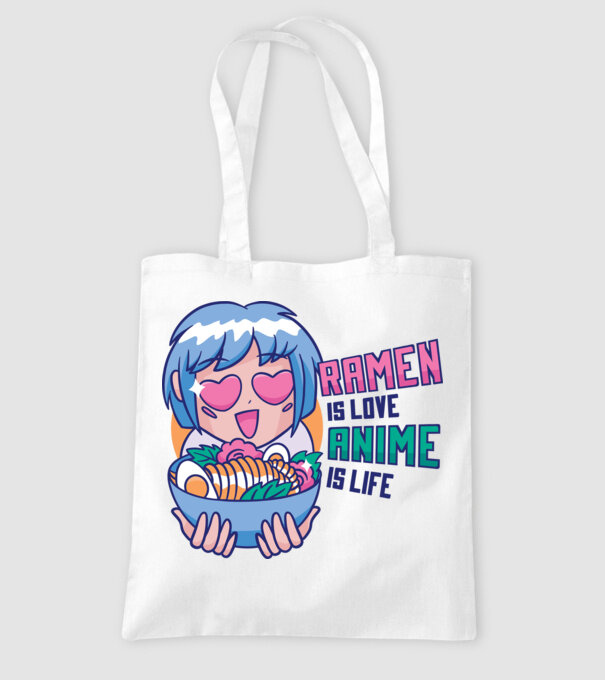 Ramen is Love Anime is Life model alb pe tricou