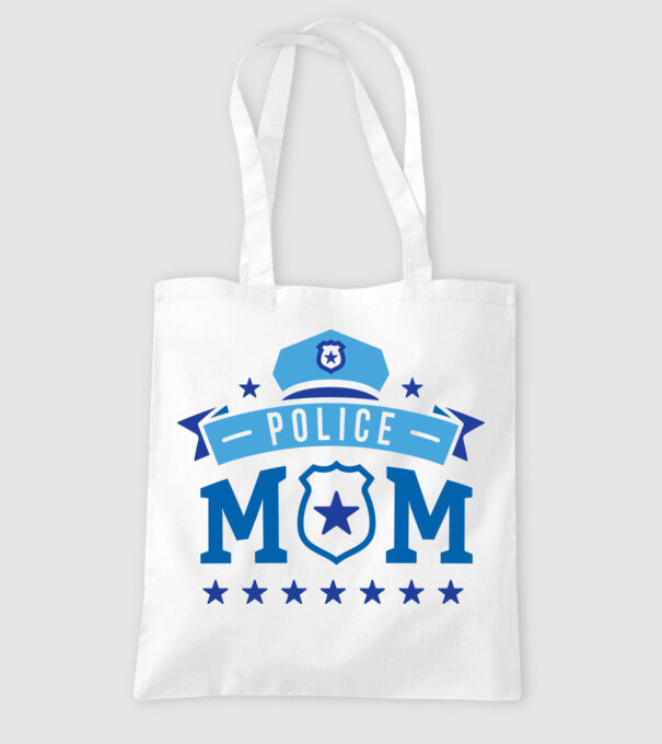 Mamă Polițist model alb pe tricou