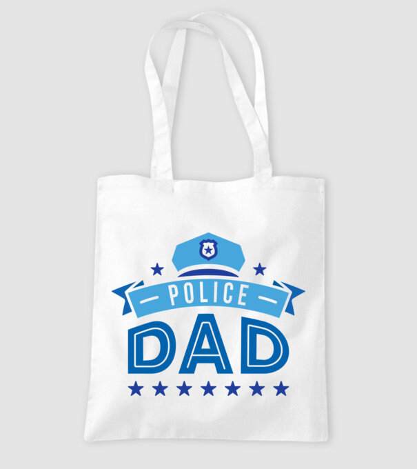 Tată Polițist model alb pe tricou