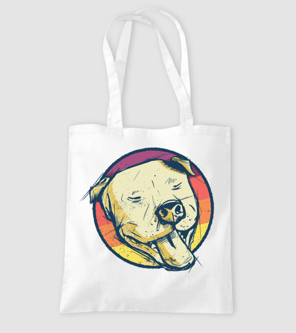 Cap Pitbull retro model alb pe tricou