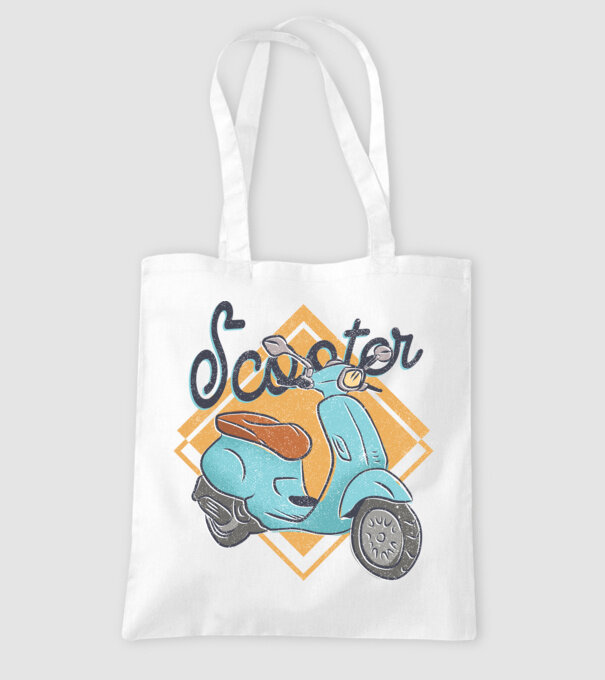 Scooter model alb pe tricou