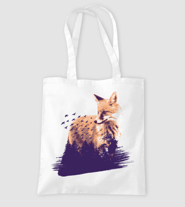 Vulpe Pădure model alb pe tricou