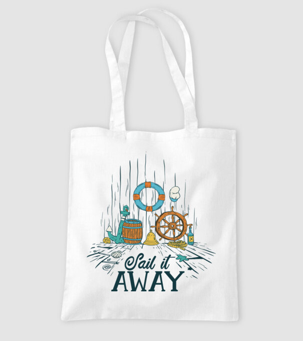 Sail it away model alb pe tricou