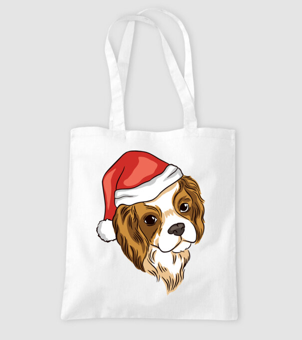 Santa Cocker Spaniel model alb pe tricou