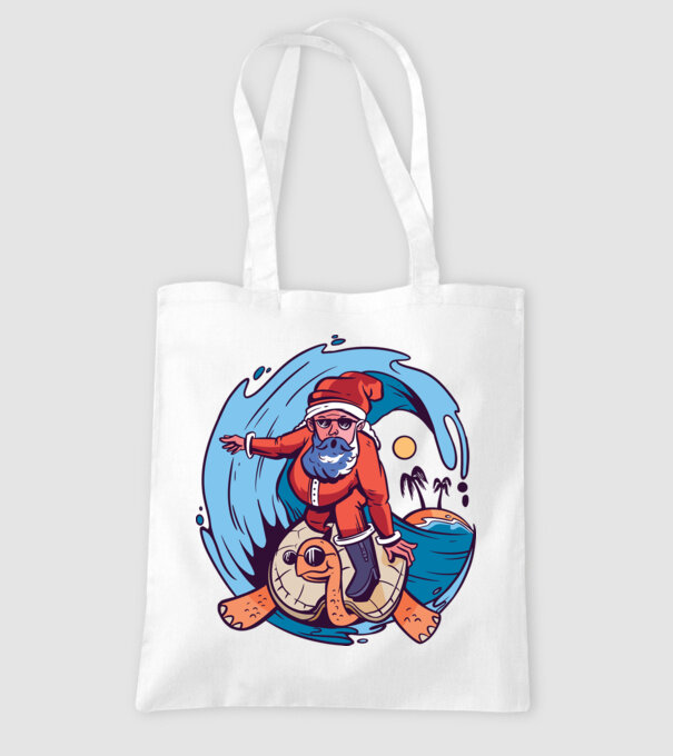 Santa Surf model alb pe tricou