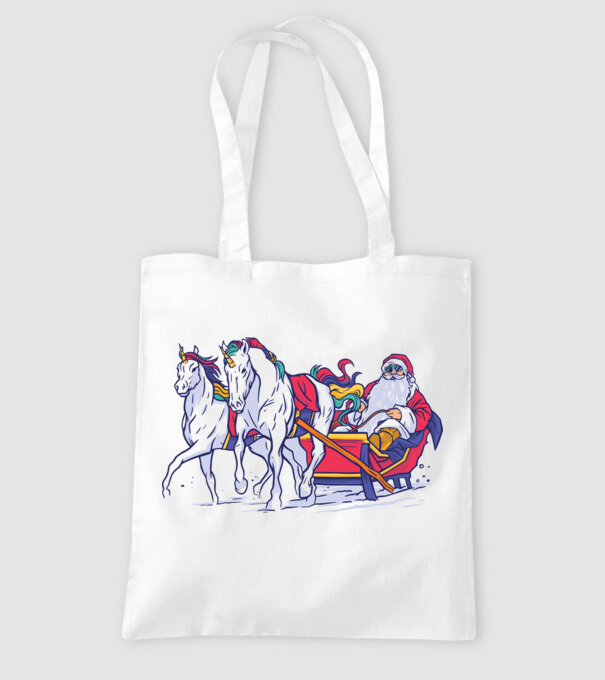 Santa Unicorn Moș Crăciun model alb pe tricou