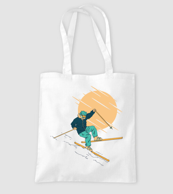Căzătură schior model alb pe tricou