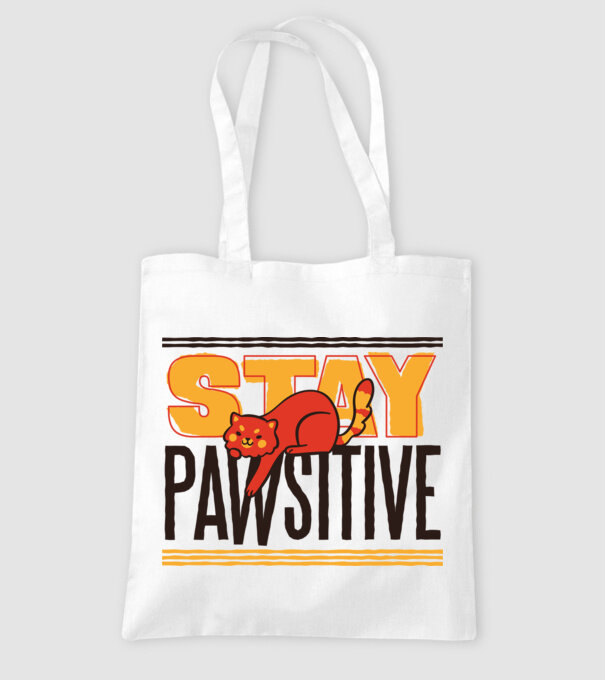 Stay Pawsitive model alb pe tricou