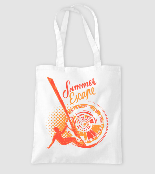Summer Escape Surf model alb pe tricou