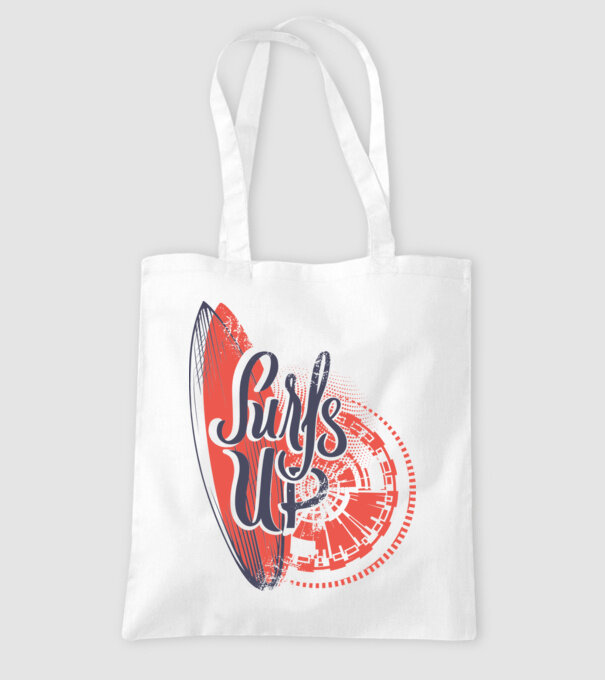 Surfs up model alb pe tricou