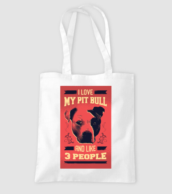 Îmi iubesc Pitbull-ul meu și încă 3 persoane model alb pe tricou