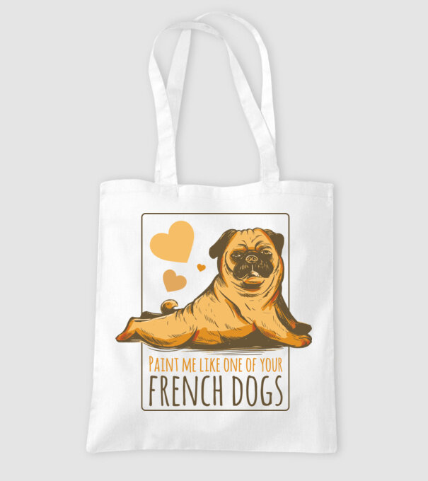 Mops sexy model alb pe tricou