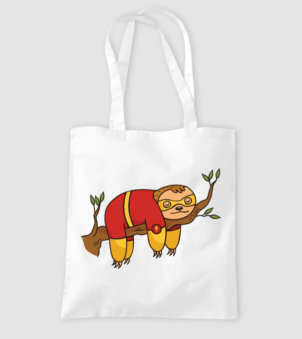 Leneș supererou model alb pe tricou