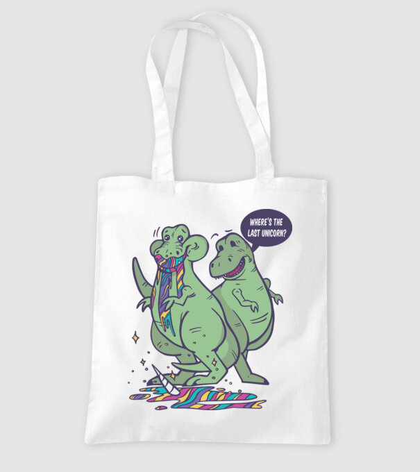 T-rex a mâncat unicornul model alb pe tricou