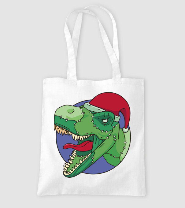 T-rex Santa model alb pe tricou