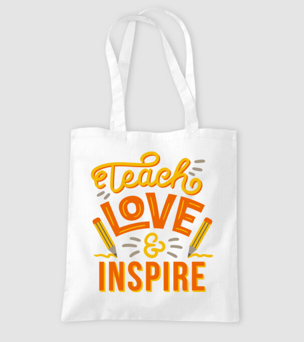 Teach Love Inspire pentru profesori model alb pe tricou