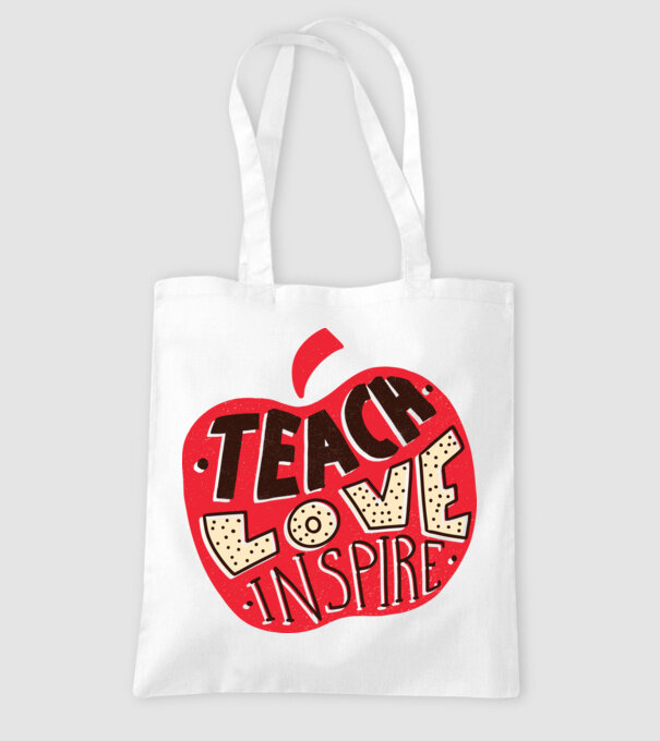Teach Love Inspire pentru profesori model alb pe tricou