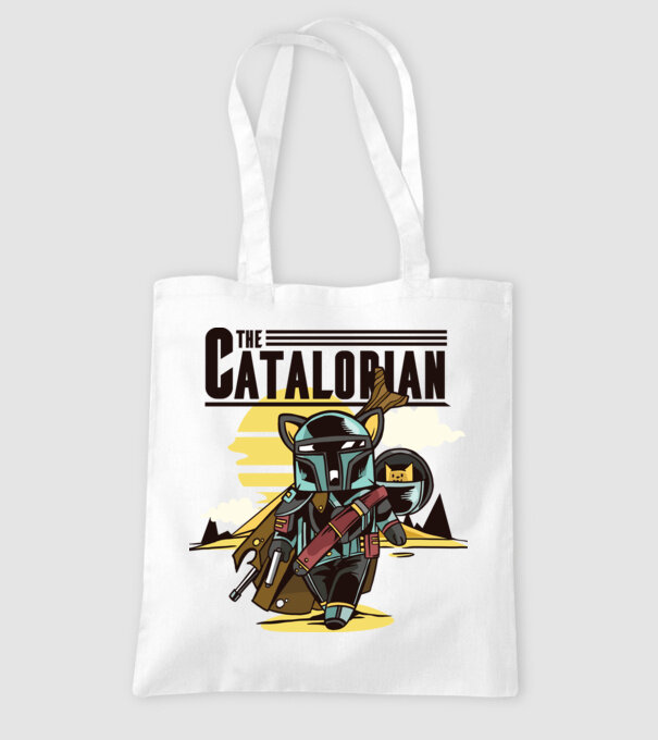 The Catalorian model alb pe tricou