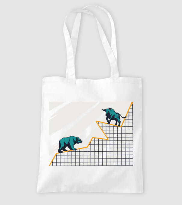 Bursa de Valori Taur vs Urs model alb pe tricou