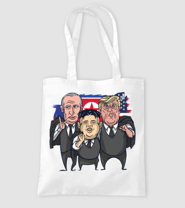 Trump, Putin, Kim - trei prieteni buni model alb pe tricou