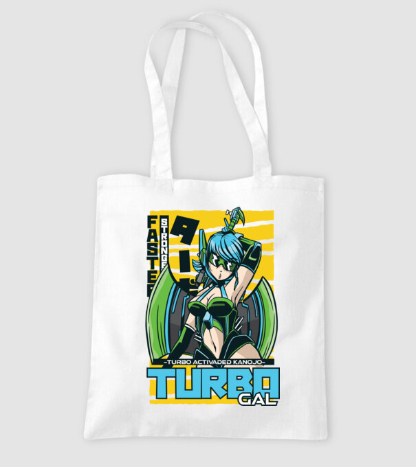 Turbo Gal Anime model alb pe tricou
